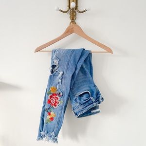 ZARA Embroidered Jeans